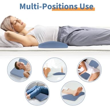 Lumbar Support Pillow for Bed Relief Back Pain: Lower Back Pillow for Sleeping - Memory Foam Waist Pillow - Back Wedge Bolster Pillow for Side, Back&Stomach Sleepers - Bed Rest Pillow for Car, Sofa - Image 6