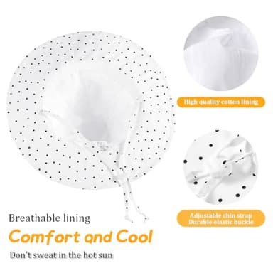 Baby Girl Sun Hat with UPF 50+ Outdoor Adjustable Toddler Beach Hat with Wide Brim Bucket Hats for Kids 6-24 Months Pink - Image 5