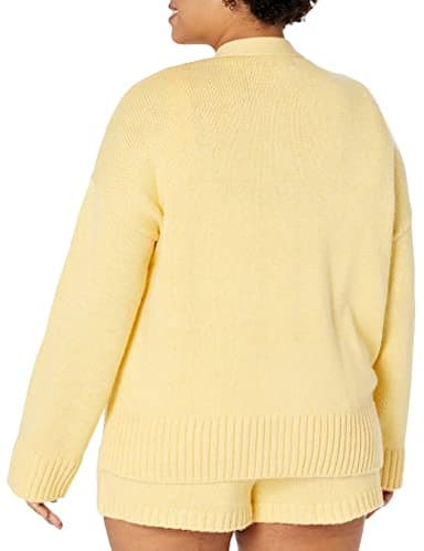 The Drop Women's Brigitte Cotton Blend Chunky Cardigan, Butter, M - Image 5