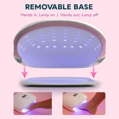 SUNUV LED UV Nail Light, UV Lamp for Gel Nails Polish with 4 Timer Settings, LCD Display Removable Base, SUN4S Pink - Image 6