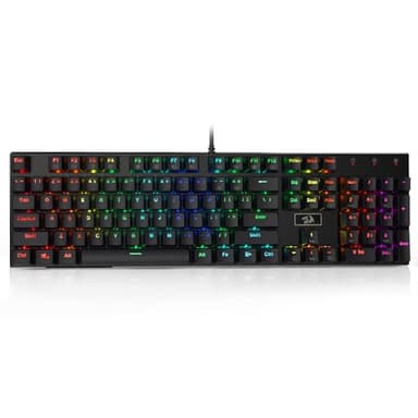 Redragon K556 RGB LED Backlit Wired Mechanical Gaming Keyboard, 104 Keys Hot-Swap Mechanical Keyboard w/Aluminum Base, Upgraded Socket and Noise Absorbing Foams, Soft Tactile Brown Switch - Image 9
