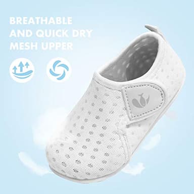 FEETCITY Water Shoes Quick Dry Barefoot Aqua Socks Swim Surf Pool Beach Yoga Shoe for Baby Boys and Girls White 12-18 Months Infant - Image 4