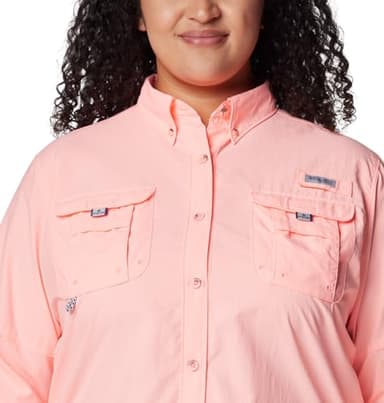 Columbia Women's PFG Bahama II Long Sleeve Fishing Shirt, Tiki Pink, 3X - Image 8