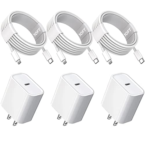 10FT iPhone Fast Charger,3Pack Extra Long[Apple MFi Certified]iPhone Charger Fast Charging Quick 10Foot USB C to Lightning Cable Cord Adapter Block for iPhone 14 Pro Max/14 Plus/13/12Mini/11/XS/X/iPad - Image 1