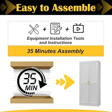 SteeLoong Kitchen Pantry Cabinet,71”White Metal Pantry Storage Cabinet with Doors and 4 Adjustable Shelves,Kitchen Cabinet with 2 Gold Handles,Tall Cabinet for Livingroom,Pantry, Bathroom,Kitchen - Image 7