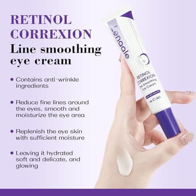 Eye Cream, Retinol Eye Cream for Dark Circles, Puffiness Anti Aging, With Hyaluronic Acid, Peptides, Caffeine Reduces Bags, Smooths Wrinkles & Fine Lines, Dark Circles Under Eye Treatment - Image 5