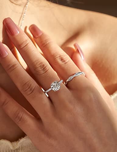 IMOLOVE Moissanite Engagement Ring for Women, Moissanite Wedding band for Women, 2CTMoissanite Promise Rings-70B - Image 4