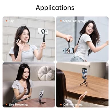 ULANZI MA30 Magnetic Phone Tripod Stand for iPhone - Aluminium Maglock Smartphone Mini Tripod Pocket Cell Phone Stand Strong Magnet Quick Mount Compatible with iPhone 17 16 15 14 13 12 Series, Black - Image 5