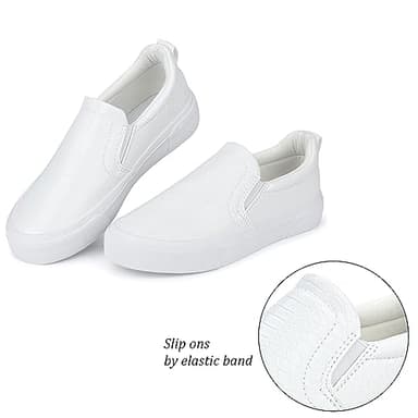 JENN ARDOR Women’s Slip On Sneakers Perforated/Quilted Casual Shoes Fashion Comfortable Walking Flats (White Stone, 8) - Image 2