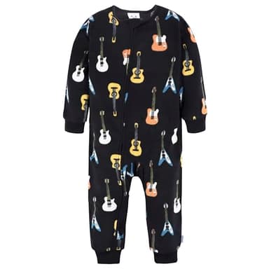 Gerber Toddler Boys' Flame Resistant Fleece Footless Pajamas 3-pack, Skateboard/Guitars, 2T - Image 4