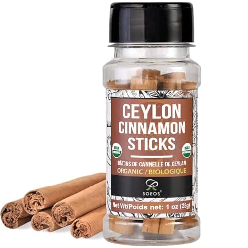 Soeos Ceylon Cinnamon Sticks, Organic Cinnamon Sticks, Real Cinnamon farmed in Sri Lanka, Non-GMO, Cinnamon for Coffee, Baking, Cooking and Beverages 1 oz (28g) - Image 1