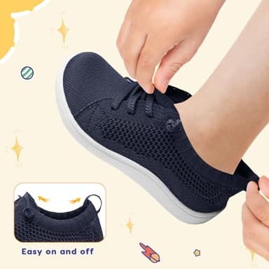 LeIsfIt Toddler Shoes Girls Boys Wide Shoes Kids Zero Drop Minimalist Sneakers Barefoot Slip on Tennis Sneakers Navy 10 Toddler - Image 4