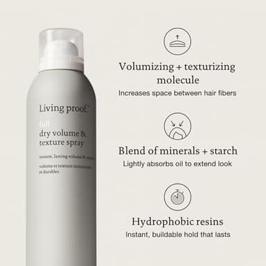 Living proof Full Dry Volume & Texture Spray – Instant Volume, Texture, Oil Absorption, Heat Protection, Lightweight Hold for Fine or Flat Hair, 7.5 oz - Image 6