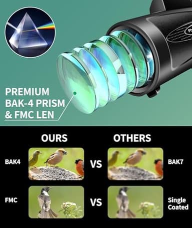 Monocular Telescope 80x100 HD Monoculars for Adults with Tripod & Phone Adapter, Monoculars for Bird Watching Stargazing Camping Hiking Hunting Wildlife Travel - Image 3