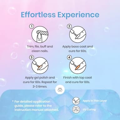 Beetles Pearl Gel Nail Polish Set - 6 Colors Pearl White Gel Nail Polish Mermaid Soak Off Uv Led Fall Winter Pink Blue Polish Swirl Thread Effect DIY Manicure Art Gift for Women - Image 7