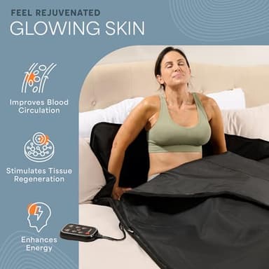 Lifepro Infrared Sauna Blanket for Detox & Relaxation – Portable Far Infrared at Home Sauna for Detox, Muscle Tension Release and Recovery – RejuvaWrap Series with Adjustable Heat Settings - Image 4