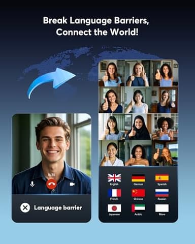 Boytond AI Translation Earbuds Real Time 144 Languages 60H Playtime Translator Ear Buds Audifonos Traductores Inglés Español Wireless Earphones Bluetooth Headphones for Travel Business Meeting - Image 4