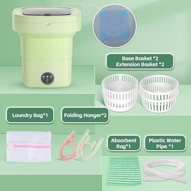 Portable Washing Machine, 11L Mini Washing Machine with 3 Cleaning Modes, Suitable for Baby Clothes, Underwear, Socks, Folding Design Suitable for Apartments, Camping & Travel - Image 6