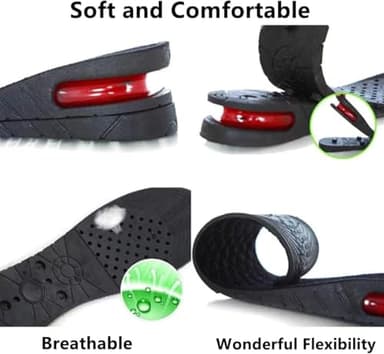 Height Increase Insoles 4-Layer Air up Shoe Lifts Elevator Shoes Insole 2.95inches(7.5 cm) Heels Lift Inserts for Men and Women - Image 6