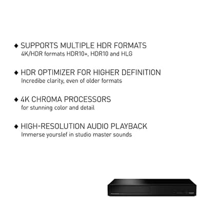 Panasonic 4K Blu Ray Player, Ultra HD Premium Video Playback and Hi-Res Audio - DP-UB154P-K (Black) - Image 2