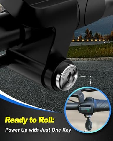 Electric Scooter with Seat ZD06, 800W Peak Motor, 20 Mile Range & 15.5 Mph, Key Start, Foldable E-Scooter with Carry Basket for Pets & Cargo, Electrically-Powered Motor Scooters - Image 5