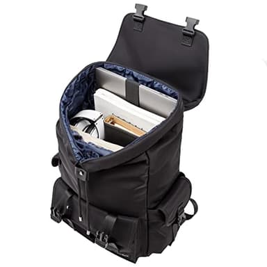 Colins Keirs Black backpack for men, 16 inch laptop backpack with computer compartment, Drawstring slim waterproof tech backpack for travel, work, college or daily use, Large 30 L - Image 8