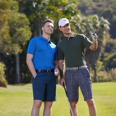 Mens Golf Shirts Moisture Wicking Dry Fit Short Sleeve Performance Sport Stripe Golf Polo Shirts for Men - Image 3