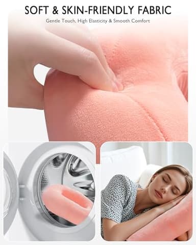 Tablet Pillow Stand, Compatible with 5"-12.9" Kindle, iPad, Phone/Tablet, Google, Samsung, 360° Rotating Phone Holder for Bed, Soft Plush Fabric, Detachable Bowl, Reading and Relaxation on Bed, Pink - Image 7