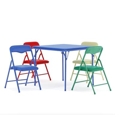 Flash Furniture Mindy Kids 5-Piece set Folding Square Table and Chairs Set for Daycare and Classrooms, Children's Activity Table and Chairs Set, Multicolor - Image 5