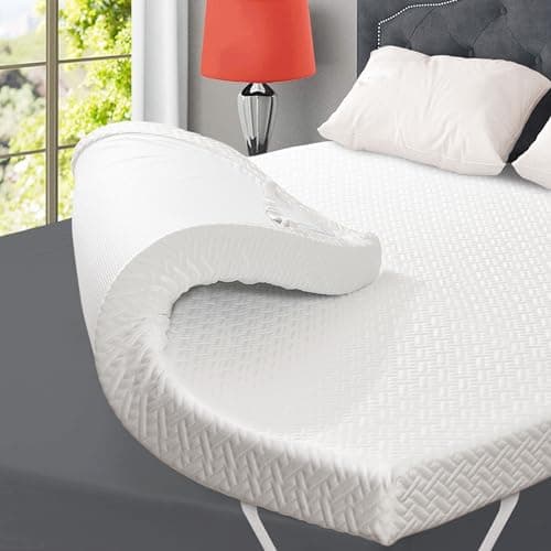 3 Inch Gel Memory Foam Mattress Topper Queen Size, Gel-Infused Mattress Pad Cover for Back Pain,Bed Topper with Removable & Washable Bamboo Cover - Image 1
