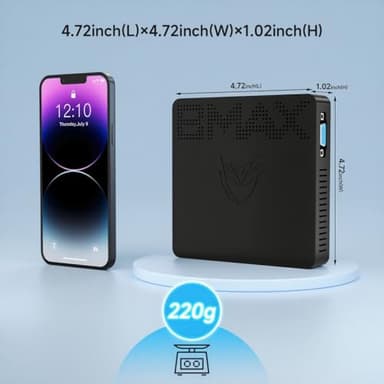 Bmax Mini PC B1 Pro Intel Gemini Lake N4000 (Up to 2.6GHz), 8GB LPDDR4 128GB eMMC Support M.2 SSD Expansion (512GB/2TB), 4K Dual Display 2.4G/5G WiFi & BT4.2 Mini Desktop Computer for Home/Office - Image 3