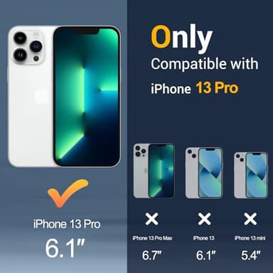 Temdan for iPhone 13 Pro Case [Compatible with MagSafe] [Military-Grade Drop Protection] [Anti-Fingerprint] [Anti-Scratch] Slim Silky-Soft Touch Translucent Matte Case 6.1 inch, Black - Image 2