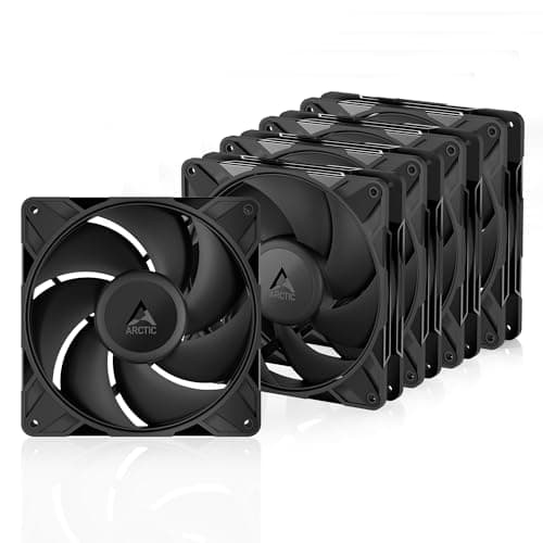 ARCTIC P14 Pro PST, 5 Pack - Powerful Premium Fan, 140 mm PWM Fan with Y-Cable Splitter, 400-2500 RPM, 0 RPM <5% PWM, Fluid Dynamic Bearing, 4-Pin - Black - Image 1