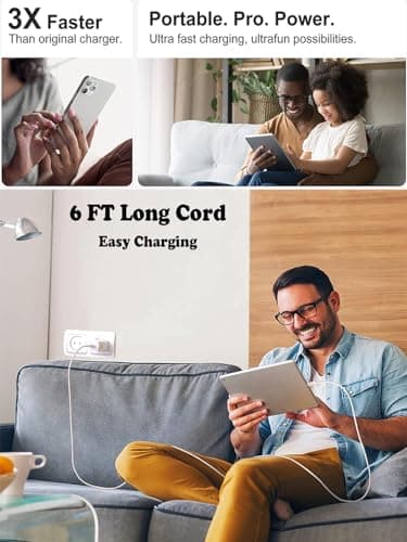 iPhone Charger Fast Charging,iPhone Fast Charger 2Pack Type C Fast Charger Block Plug Adapter 6FT USB-C to Lightning Cable Cord for iPhone14/13/13 Pro/12 Pro/12 Pro Max/11/Xs Max/XR/X/SE,iPad,AirPods - Image 4