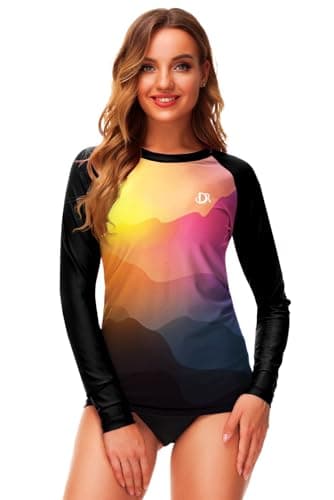 Deerose UV Rash Guard for Women Thumb Hole SPF UPF 50+ Swim Shirt Long Sleeve Surfing Swim Tops 3XL - Image 3