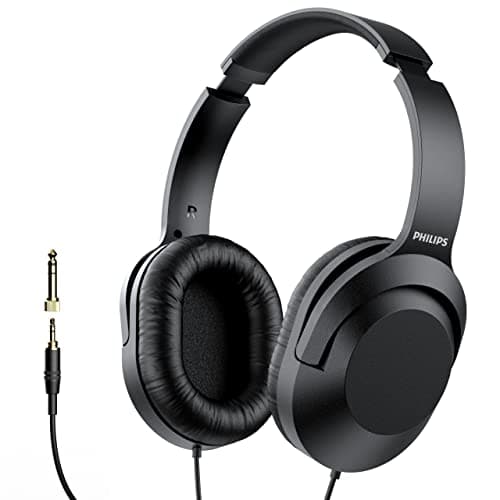 Philips Over Ear Wired Stereo Headphones for Podcasts, Studio Monitoring and Recording Headset for Computer, Keyboard and Guitar with 6.3 mm (1/4") Add On Adapter - Image 1