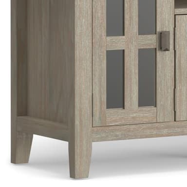 SIMPLIHOME Artisan SOLID WOOD 72 inch Wide Transitional TV Media Stand in Distressed Grey For TVs up to 80 inches for the Living Room and Entertainment Center - Image 9