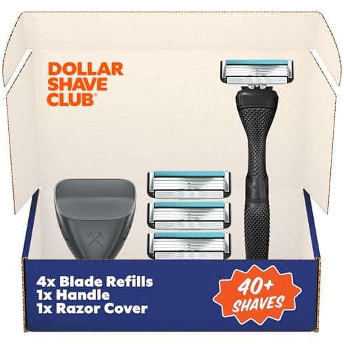 Dollar Shave Club | Travel Shave Set | 4 Swift Rinse Refill Cartridges, 1 Handle, 1 Razor Cover - Image 1