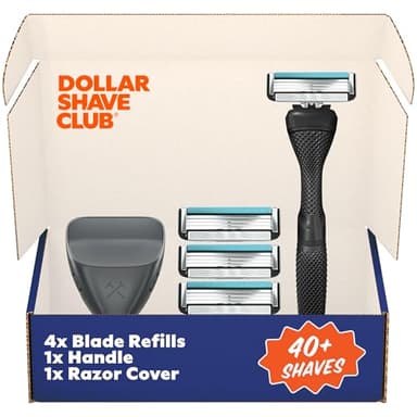 Dollar Shave Club | Travel Shave Set | 4 Swift Rinse Refill Cartridges, 1 Handle, 1 Razor Cover - Image 1