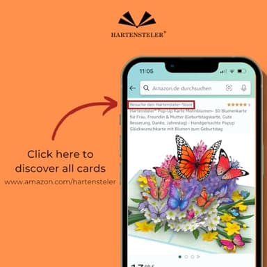 Hartensteler® Butterflies in Nature Pop Up Card - 3D Butterfly Card for Wife, Husband, Girlfriend, Mom, Dad, Mother, Father (Birthday Card, Get Well, Thank You, Anniversary) - Image 5