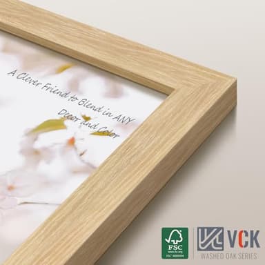 VCK 20x30 Oak Wood Frame for Poster & Picture, Natural Solid Wood Photo Frames 3 Pack, Wall Mounting Hanging - Image 4