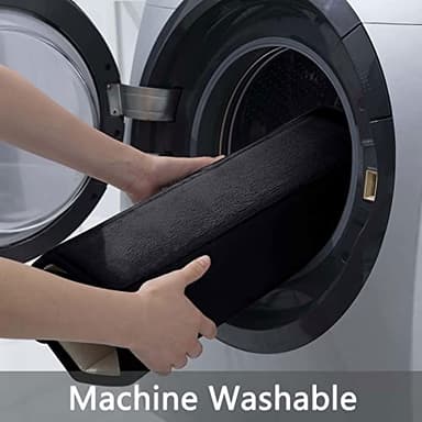 Buganda Memory Foam Bath Mat, 60" x 24", Ultra Soft and Non-Slip Bathroom Rugs, Water Absorbent and Machine Washable Bath Rug Runner for Bathroom, Shower, and Tub, Black - Image 5