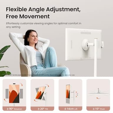 ApoloSign 32'' UHD 4K Smart Portable TV 2nd Gen, 16(8+8) GB RAM+256GB, Android 15, EDLA-Certified, Portable Touch Screen Monitor, Built-in 15000mAh Battery, Full Swivel Rotation, Voice Remote Control - Image 9