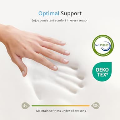 EGOHOME 14 Inch Queen Mattress in a Box, Gel Infused Memory Foam Mattress with Cooling Cover, Medium Firm for Back Pain Relief, Foam Made in USA, Fiberglass Free, CertiPUR-US Certified, 60”x80”x14” - Image 6