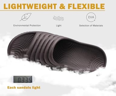 KuaiLu Womens Recovery Sandals Comfortable Plantar Fasciitis Arch Support Ladies Orthopedic Slip On Running Sport Walking Slides Thick Athletic Cushion Slippers Summer Outdoor Sliders Brown Size 9 - Image 7