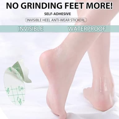 100PCS Self Adhesive Invisible Heel Anti-Wear Sticker, Waterproof Anti Wear Foot Care Heel Protection Pad, Heels Stickers Transparent Thin for Prevent Heels Rubbed - Image 2