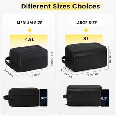 Vorspack Travel Toiletry Bag for Men - Large Toiletries Bag Water Resistant Hanging Travel Bag for Travel Toiletries Accessories - Black - Image 2