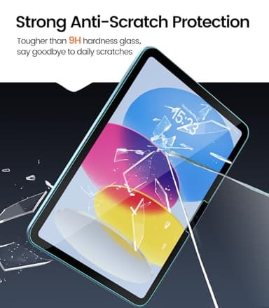 EZ-GLAZ-2 Pack Screen Protector for iPad 11th A16 11-in. /10th Generation 10.9-in. (2025/2022), 9H+ Hardness Tempered Glass with Easy Application Tray, Support Apple Pencil, Case Compatible, HD Clear - Image 4