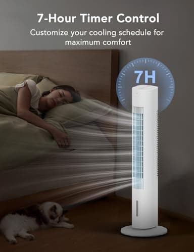 AIRTHRYL Portable Air Conditioners Windowless, 2025 Upgraded Cooling System, 35 Inch Evaporative Air Cooler w/3 Speeds, Smart Timer for Auto-off & 70°Oscillation, Swamp Cooler Air Conditioner for Home - Image 6