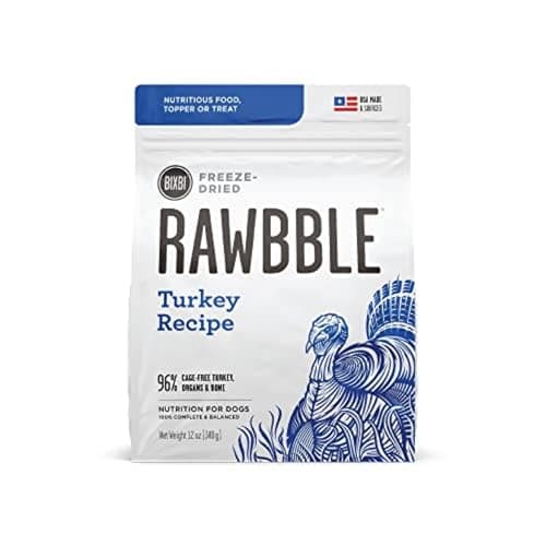 BIXBI Rawbble Freeze Dried Dog Food, Turkey Recipe, 12 oz - 96% Meat and Organs, No Fillers - Pantry-Friendly Raw Dog Food for Meal, Treat or Food Topper - USA Made in Small Batches - Image 1